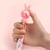 Kawaii dessin animé rose lapin 10 couleurs stylos à encre gel mécanique mignon école bureau fournitures d'écriture accessoires cadeaux prix enfants 240111