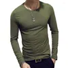 T-shirts pour hommes Hommes T-shirt Printemps Automne Période Manches longues Cultiver sa moralité Ensembles Col V Polyester solide