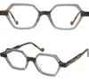 Men039s armação óptica marca designer das mulheres dos homens moda polígono óculos quadros vintage pequeno miopia óculos feitos à mão 7411624