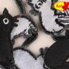 10 pçs lote remendos para roupas crianças gatos conjuntos de pacote preto costurar em jaqueta de ferro designer pequeno atacado anime bordado em massa