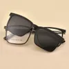 GMEI 2 في 1 Clip-on Mens Sunglasses Frame Plastic Square Plastic Myopia Prescriptics Prespresses Frames 21103 240111