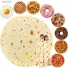 Cobertores quentes pizza comida cobertor super macio pelúcia lance cobertores para cama sofá colcha decorativo acampamento inverno quente cobertor redondo