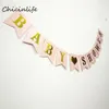 Whole-Chicinlife 1 set roze Meer Blauw Baby Douche Banner Garland Kids Verjaardagsfeestje Supplies Baby Douche Decoratie papier Bann293E