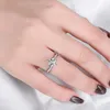 Anelli Anello in Moissanite genuino da 0,5/1/1,5/2/3/5 carati per donna Oro bianco 18 carati S925 Argento sterling Corona con diamanti Gioielli all'ingrosso GRA