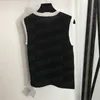 Letter Knitted Vest Sexy Tank Top For Women Design Shoulder Metal Buttons Knits Tees Fashion Slim Vests