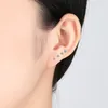 Ultra Simple Stud Earrings S925 Silver Three Claw Zircon 3mm 4mm 5mm 6mm Earrings European Fashion Women Exquisite Earrings Wedding Party Versatile Jewelry Gift SPC