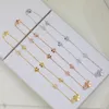 Frivoles 9 Flores Colares pendentes van para feminino designer de marca Diamond Leaf Clovers Charm Link Chain Chaker Cara Jewelry