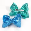 Hair Accessories 12Pieces(6Colors In Pairs) Bling Sparkly Sequins Bows Alligator Clips Baby Girls Mix Colored Solid Ribbon Clip