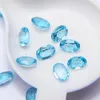 Diamanti sciolti Topazio blu naturale taglio ovale 5x7mm Pietre preziose Gioielli Fai da te Pietra