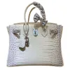 Designer Bags Luxury Fashion Totes Diamond buckle bag large capacity messenger bag Himalayan white diamond set bag crocodile women's bag