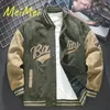 Mens Suede Baseball Jackets Vintage Letter Brodery Patchwork Jacket Coat For Men Autumn Bomber Outerwear Streetwear 240111