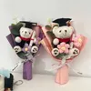 Anderes Kunsthandwerk Mini-Blumenstrauß Abschluss-Blumenstrauß Kawaii-Häkelblumen Dr. Bear-Blumenstrauß Geschenk Weihnachten Valentinstag Geschenke YQ240111