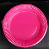 Одноразовая посуда, 50 шт., красочные бумажные тарелки, подносы для ужина для торта, десерта, фруктового блюда-случайный цвет