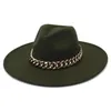 Berets Britische Metallkette Wollhut Winter Fedora Hüte Kirche Einfarbig Panama Filzhüte Sombrero Mode Jazz Hut Chapeau Großhandel