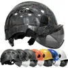 Helmets Carbon Fiber Cloth Hard Hats with Visor Construction Safety Helmets for Men Adjustable Vent Bicycle Outdoor Workwear Hardhats