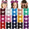 Hair Accessories 12Pieces(6Colors In Pairs) Bling Sparkly Sequins Bows Alligator Clips Baby Girls Mix Colored Solid Ribbon Clip