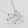 Collane Andywen Winter 925 Sterling Silver Gold Three Cross Cioncant Circlina a catena lunga 2021 Fantastica gioiello 2021 regalo 2021