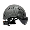 Helmets Carbon Fiber Cloth Hard Hats with Visor Construction Safety Helmets for Men Adjustable Vent Bicycle Outdoor Workwear Hardhats