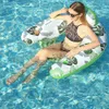 Autres piscines SpasHG Chaise flottante de piscine en PVC avec porte-gobelet pliable été hamac d'eau gonflable matelas à air lit chaise longue d'eau de plage YQ240111