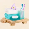 Kitchen Storage Wooden Base Bathroom Tray Household Sink Support Soap Dressing Board Jewelry Decoration