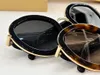 Runde Sonnenbrille Gold Schwarz/Dunkelgraue Linse Damen Designer Sonnenbrille Shades Sunnies Gafas de Sol UV400 Brillen mit Box