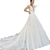 Boho Beading Wedding Dresses Backless A Line Floor Length Backless Beading Bridal Gowns Robes de Mariees Plus Size