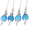 Pendentif Colliers Guérison Facettes Agate Pierre Cône Pendule Reiki Énergie Pour Divination Chakra Équilibrage Bijoux Unisexe