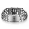 Christian Cross Scripture Engraved Steel Braided Chain Bracelet Bangle Classic Religious Amulet Jewelry for Men Cool 240110