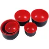 Conjuntos de louça 2 pcs melamina preto e vermelho tigela imitação porcelana arroz sopa tigelas utensílios de mesa para restaurante casa (45 polegadas)