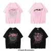 24ss Hommes T-shirt Rose Jeune Thug Sp5der 555555 Mans Femmes Qualité Mousse Impression Spider Web Motif Tshirt Mode Top Tees ya WUUG