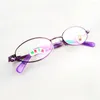 Sunglasses Frames EAGWOO Metal Children Eyeglasses 44mm Wide Boy Girl Baby Suitale Silicon Nose Pads Super Light Blue Purple Silver Red