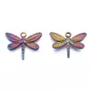Hangerkettingen Pandahall 20 stuks gemengde kleur Dragonfly roestvrijstalen hangers metalen bedels met gat voor ketting armband sieraden maken