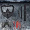 Goggles taktik tam yüz maskesi ile mikro fan antifog avcılık askeri savaş maskeleri Airsoft paintball maskesi gözlük seti