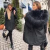 Maomaokong Natural Fur Lining Real Fur Coat Winter Jacket Women Raccoon Fur Collar Warm Thick Parkas Female Clothing 240111