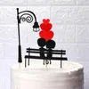 パーティー用品ウェディングカップケーキトッパーセットラブハートスイートラバーズアニバーサリーバレンタインデーデコレーションのためのケーキ
