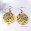 Boucles d'oreilles pentagramme de sorcellerie pour femmes, en acier inoxydable, couleur or, bijoux goutte, Boucle Oreille Femme E425S02