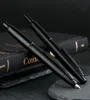 Matte Black Majohn A1 Press Fountain Pen Infällbar fin Nib 04mm Metal Ink Pen med omvandlare för att skriva 2207207438159