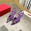 Designerska sukienka Sandały Satynowe spiczasty slingbacks Bowtie Pumps Crystal-Sunflower wysoki obcasy buty 7 cm luksusowe designerskie buty ślubne 2024