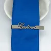 مجوهرات تخصيص اسم مقطع ربطة عنق للرجال مخصصة شريط التعادل الفولاذ المقاوم للصدأ لزوج Bestman Groomsmen مجوهرات الزفاف هدية