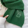 Шарфы Дизайнерский бренд Кашемировый женский шарф Зимний толстый теплый накидка с вышивкой Обертывания для девочек Пашмина Корейская мода женское одеяло Q240111