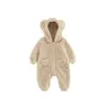 0-2Y Born Baby Rompers Spring Warm Fleece Baby Boys Jumpsuits Baby Girls Clothing Animal Overall Baby Outwear 240111