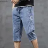 Hommes Shorts Denim Shorts garçons été mince droit nouveau à la mode décontracté pantacourt Streetwear noir jean hommes mâle pantalon Hiphop coréen YQ240111