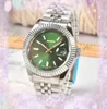 High Quality Men's Second Hand Orange Design Watches Quartz Battery Movement Soft Stainless Steel All the Crime Cool Clock Green White Dial Bracelet Wristwatch Gifts