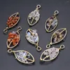 Pendant Necklaces 2pc Natural Stone Tree Of Life Round Heart Quartz Healing Crystals Connector Charms For Jewelry Making