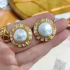 Stud Earrings Dainty White Natural Pearl Coin For Women 18KGF Stainless Steel Summer