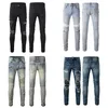 Amirs jeans designer mens jeans lila märke jeans high street hole stjärna lapp mäns kvinnor amirs stjärna broderi panel byxor sträcka smala fit byxor jean byxor