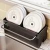 Kitchen Storage Rack Metal Waterproof Minimalist Style Accessories Cleaning Brushes Scouring Pad Faucet Sink Drain