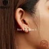 Earrings BISAER 100% 925 Sterling Silver Cute Cat Hoop Earrings 4 Colors Pet Animal Ear Clip For Women Party Original Fine Jewelry Gift