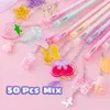 50 pz/lotto Ciondolo Carino Penna Gel Kawaii Farfalla Paillettes Penne Del Fumetto 0.5mm Inchiostro Nero Netural Scuola Ufficio di Cancelleria Regali