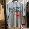 Men's T-Shirts Light Blue Me T-shirt Men Women Hip Hop I See Ghost Tee Red Heart Print Tops Hip Hop W Short Sleeveyolq